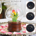 Fall Autumn Decor Tulip Snow Globe Musical, Tulip Themed Gifts, Indoor Fall Decorations, Thanksgiving Gift Ideas.