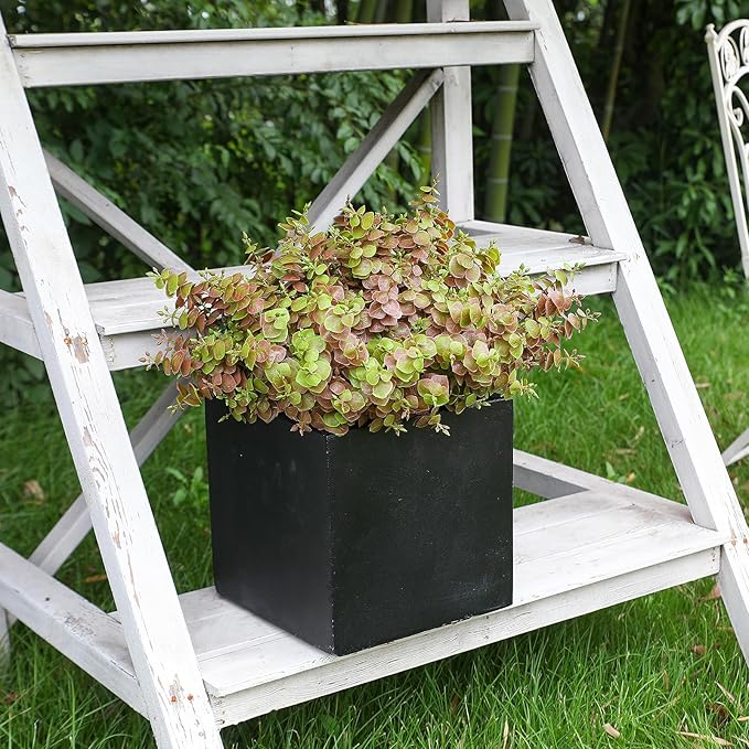 alyptus Artificial Fall Leaves Plant – 8PCS Outdoor Fake Greenery Boxwood Shrubs UV Resistant Fake Plants for Porch, Patio, Thanksgiving or Autumn Home Decor - Fall Leaves