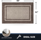 PURRUGS Dirt Trapping Door Mat 32" x 48", Non-Slip/Skid Machine Washable Entryway Rug, Shoes Scraper, Area Rug, Super Absorbent Welcome Mat for Muddy Wet Shoes and Paws, Beige & Grayish Brown