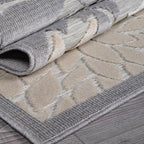 Beverly Rug Outdoor Runner Rug 2x7 Modern Floral Tropical Area Rugs for Indoor and Outdoor Patio Easy to Clean Non Shedding Living Room Porch Garden Washable Outside Carpet (2 x 7 Gray)