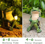Frog Solar Lights Outdoor Garden Mini Frog Figurines Decor for Patio Yard Lawn Ornament Solar Garden Miniature Frog Decor Gift for Women Mother's Day Birthday Housewarming Gifts