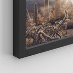 SIGNWIN Framed Cactus Desert Landscape Wall Art, Set of 4 Southwest Texas Arizona Saguaro Wall Decor Prints, Nature Wilderness Wall Décor for Living Room, Bedroom Black - 12"x16" Black