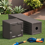 Devoko Resin Tall Planters for Outdoor Plants Set of 2, Large Taper Outdoor Planter Pots with 4 Drainage Holes, Flower Pots Modern Decor for Porch, Patio, Backyard, Home Garden (Brown, 24")