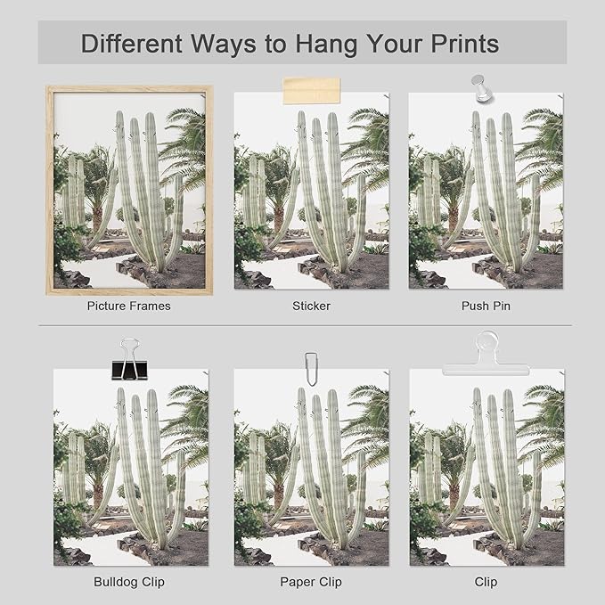 SIGNWIN Adhesive Canvas Poster Southwest Road Trip Mexican Architecture Cactus Desert Nature Wilderness Photography Modern Art Decorative Zen Relax/Calm Multicolor Scenic for Bedroom - 12"x16"x4