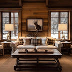 Rustic Table Lamp 27.25'' Tall Deer Antler Lamps for Living Room End Table with USB Port Western Country Lamps for Bedroom Cabin Bedside Lamps for Nightstand, Single, Bulb Not Included