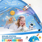 Outer Space Twin Bed Tent for Kids Indoor Fort - Magical Dream Tents for Boys Pop Up Toddler Bed Canopy for Girls Bunk Bed Tent for Top Bunk - Sensory Sleep Pod for Kids Educational