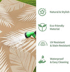 GENIMO Outdoor Rug 8' x 10' Waterproof for Patios Clearance, Reversible Outdoor Plastic Straw Camping Rug Carpet, Large Area Rugs Mats for RV, Camper, Deck, Balcony, Porch, Beach, Picnic, Brown&Beige