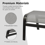Patio Ottomans Outdoor Foot Rest Aluminum Patio Footstool Samll Seat Wicker Furniture Patio Ottoman 2 Pieces Grey