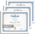 8.5x11 Diploma Frame with Tempered Glass, Multi Certificate 8.5 by 11 Photo Frame Bulk for Wall or Tabletop Display(White, 1 Pack)