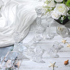 Mumufy 6 Pack Glass Taper Candle Holders Clear Candlestick Holder Fit 0.8 Inch Candles 4'' 6'' 8'' Tall Crystal Decorative Candlestick Stand Centerpiece for Table Wedding Dining Party (Spiral)