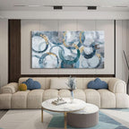 Mofutinpo Blue and Gold Wall Art - Large Modern Abstract Canvas Wall Art, Framed for Bedroom, Office or Living Room - 30x60IN