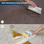 Floor Mats for Home, 5'×7' Translucent Black Vinyl Area Rug for Under Dining Table, Waterproof Non-Slip Hard Floor Living Room Rug, PVC Rolling Chair Protector for Workspace, High Traffic Areas