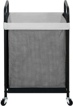 STO STO Laundry Hamper, 90L Rolling Laundry Sorter Cart with Removable and Washable Liner Bag, Rolling Clothes Hamper with Metal Handle for Laundry Room and Bedroom, Gray