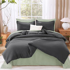 Litanika Grey Comforter Set Twin/Twin XL Size, 2 Pieces Lightweight Plain Bedding Comforter Set, All Season Fluffy Bed Set (66x90In Comforter & 1 Pillowcase)