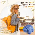 QINJIEJIE Blue Aventurine Crystal Travel Turtle Figurines for Travelers Best Travel Gifts for Women Men Healing Crystals Sea Turtle Lovers Office Desk Decor Good Luck Gifts for Traveling Abroad