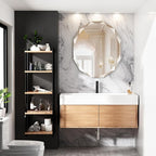 Bathroom Mirrors for Over Sink, Round Frameless Mirrors for Wall, 24x28 Inch Beveled Bathroom Mirror, Bathroom Vanity Circle Mirror for Bedroom Living Room Entryway Home Decor