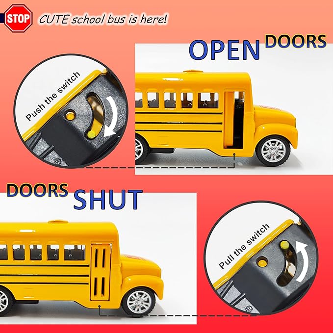 KIDAMI Die-cast Metal Toy Cars Set of 5, Openable Doors, Pull Back Cars Ambulance, Gift Pack for Kids (Official Car Ⅱ)