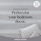 Y-PLWOMEN Quilt King Size - 100% Cotton King Quilt, Grey Striped Quilt for King Bed, Lightweight Reversible King Size Bedspread for All Season, 3-Piece