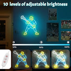 Lacrosse Neon Sign-Dimmable Sport Wall Decor With USB Power, Unique Lacrosse Gifts for Boys & Men, LED Bedroom Light for Man Cave College Dorm Lacrosse Fan Accessories