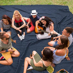 PHF 100% Cotton Waffle Blanket Oversized King 120"x120", Lightweight Breathable Extra Large 10'x10' Summer Blankets for Bed, Giant Big Luxury Aesthetic Woven Bedding for Home Decor, Dark Navy