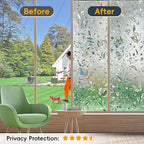 Rainbow Window Privacy Film Decorative, Stained Glass Window Tint for Home, 3D Decals Window Clings for Glass Windows, Static Cling Window Sticker, Suncatcher Window Cover,23.6" by 157.4"