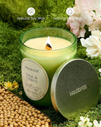 M&SENSE Sage Citrus Scented Candle, Cracking Wooden Wick Soy Wax, 18oz 100 Hours Long Lasting Clean Burn, Large Jar Candles for Home Decor, Non-Toxic Relaxing Aromatherapy Gifts for Women