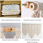 Achart Macrame Wall Hanging Large- Boho Wall Decor- large wall art- Wall Decor Living Room- Macrame Tapestry Boho Decor for Bedroom (Beige-C)