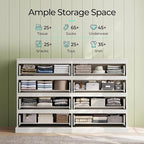 LINSY HOME 8 Drawer Dresser for Bedroom, 53" Wide Chest of Deep Drawers, Modern Farmhouse Wood Dressers with Storage, Large Drawer Organizer for Bedroom, Living Room, Handless Design, White