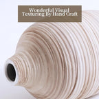 ALMA 9 Inch White Boho Vase for Modern Farmhouse|Ceramic Pampas Grass Vases|Decorative Rustic Vase for Home Decor, Modern Farmhouse, Coffee Table, Shelf, Mantel Decor