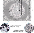 Fowocu Boho Floral Mandala Tapestry Wall Hanging Grey Bohemian Flower Medallion Tapestry Aesthetic Gray Black Hippie Indian Small Tapestries for Bedroom Living Room Dorm Decor 48 x 36 Inch