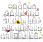 Bud Vases Set of 40, Small Glass Vases for Centerpieces, Small Flower Vases for Centerpieces, Vintage Mini Vase, Clear Bud Vase for Wedding Table Decor