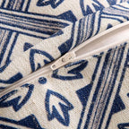 patdrea Designer Floral Linen Throw Pillow Covers,Blue French Cottage Flower Pattern Decorative Pillowcases Cushion for Bed Living Room Outdoor Car,Pack of 4