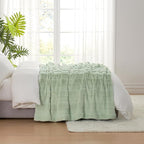 Amélie Home Luxury Striped Faux Fur Throw Blanket for Couch, Embossed Split Fur Cozy Fuzzy Fluffy Luxurious Soft Plush Sofa Chair Bed Gift Blankets for Women Men Wife Friend, 55"x70", Sage Green