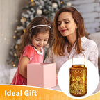 Brizled Hummingbird Solar Lantern Lights, 2 Pack LED Hollow Out Hanging Lantern Lights Outdoor, Warm White Solar Garden Light Decorative Retro Metal Outdoor Lighting for Garden Patio Courtyard Path