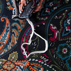 ABREEZE Luxury Vintage Black Duvet Cover Sets Damask Paisley Bedding Set Retro 100% Brushed Cotton Zipper Closure Bedding Collection Queen Size