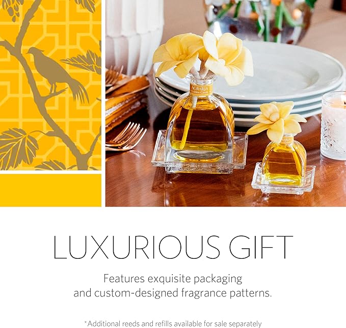 AGRARIA PetiteEssence Flower and Reed Diffuser Set, Hand Crafted Sola Flower Botanical Home Fragrance Set, Scented Oil Gift for All Occasions