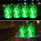 ZNYCYE Solar Mason Jar Lights, 12 Pack 30 LED Fairy Firefly Mason Jar Lids Outdoor Waterproof String Lights with Hangers(NO Jars) for Regular Mouth Jars Patio Garden Yard Wedding Decoration - Green