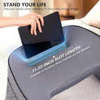 Reading Gaming Pillow for Lap Desk - Soft Arm Rest Pillow for Adult, Memory Foam Stand Pillow with Pocket for iPad, Laptop, Crochet, Sitting in Bed Couch Floor Sofa, Gamer Gift for Men Women