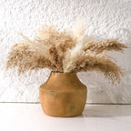 Mitt&Ditt Ceramic Flower Vase, 5.3 inch Pottery Farmhouse Rustic Vase, Handcrafted Weathered Vases, Small Flower Terracotta Vases for Home Decor, Living Room, Table, Shelf, Mantel