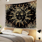 Lunerfex Hippie Sun and Moon Tapestry Bohemian Tapestry Aesthetic Cute Tapestries for Bedroom and Living Room Decor Sun 50×60 Inches
