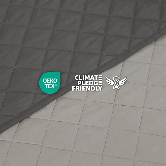 Martex Reversible Coverlet – Full Queen Size Quilt - Lightweight Full Size Bedding– Durable Queen Size Quilts for Bed – Soft - Easy Care Bedding – Light Gray/Graphite