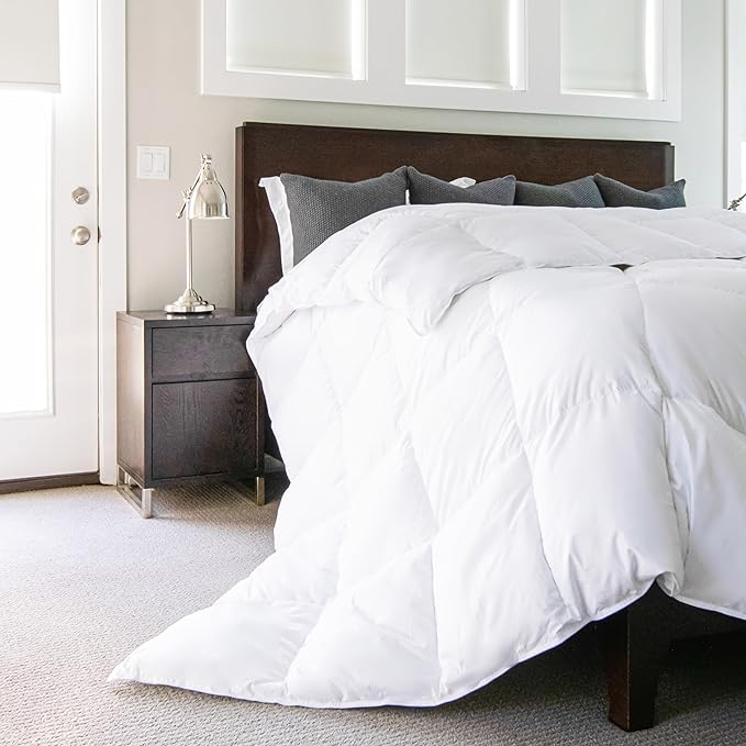 Gray Eagle Oversized King Comforter 108" x 90" – Extra Large Synthetic Down Duvet Insert – Ultra Soft Microfiber, All-Season, Lightweight & Fluffy – Hotel-Quality, Machine Washable, White