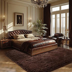 Fluffy Brown Living Room Rug: Ultra Fluffy Non-Slip Floor Carpet for Bedroom Living Room Home Office, Soft Plush Rug Home Decor (Brown 6x9 Feet)