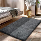 Fluffy Rug Shaggy Area Rug, Dark Grey 2x4 Area Rugs for Bedroom, Small Bedside Rug, Soft Fluffy Shaggy Entryway Throw Rugs for Living Room Bedroom Kids Room Home Decor