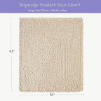 Bigacogo Chunky Knit Throw Blanket for Couch, 51x63 inches, 100% Hand Knitted with Thick Jumbo Chenille Yarn, Cozy Soft Large Rope Knot Cable Crochet Blankets for Sofa Bed Living Room, Beige