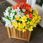 Artificial Fall Flowers for Outdoors, 3 Bundles Faux Azalea Bouquet Silk Flower for Outside UV Resistant Realistic Fake Outdoor Flowers for Planter Porch Patio Garden Walkways Home Fall Decor, Mix