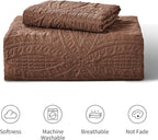 Love's cabin Twin Quilt Set Brown Bedspreads Bedding Set - Soft Bed Lightweight Bedspread Comforter - Modern Style Coin Pattern Coverlet for All Season - 2 Pieces (1 Quilt, 1 Pillow Sham)