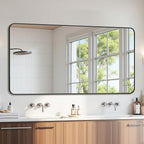 Bathroom Mirror 60" x 30", Large Rectangle Wall Mirror, Black Metal Frame Wall Mounted Mirrors for Bathroom, Vanity, Bedroom, Entryway Decor(Horizontal/Vertical)