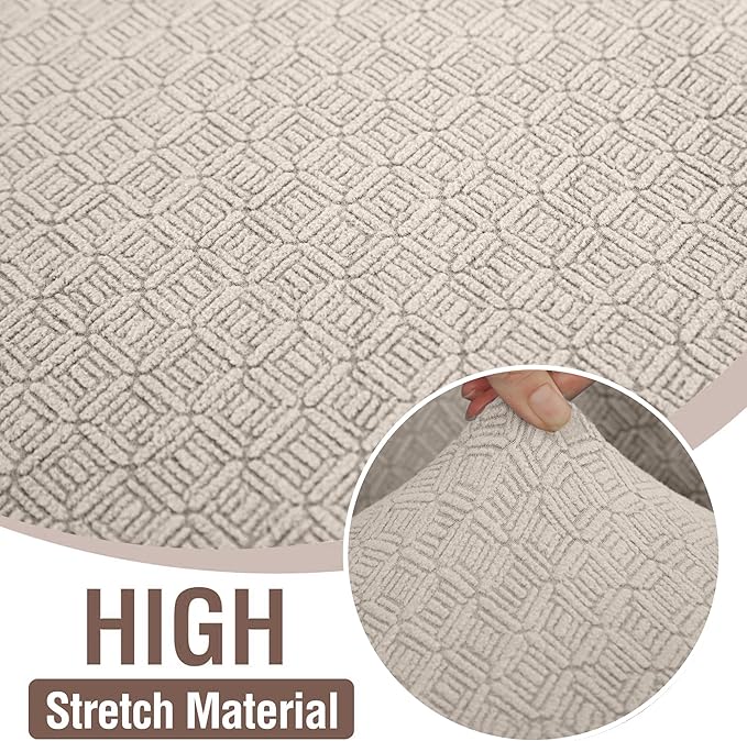 HDCAXKJ Sectional Couch Cover L Shape Stretch Sofa Covers Washable Jacquard Corner Couch Slipcover Non Slip Sectional Slip Cover U Shaped Furniture Protector for Pets Dogs (Natural, Small)