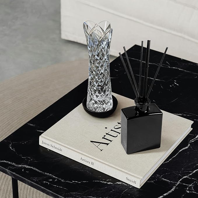 Urban Naturals Balsam Forest Reed Diffuser Oil Set – Fraser Fir, Evergreen, Pine, Woodsy Cedar and Sandalwood – 5 Ounce Sleek Black Rectangular Refillable Glass Bottle – Made in The USA